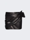 Magda Butrym Floral-appliqué Leather Mini Skirt In Black