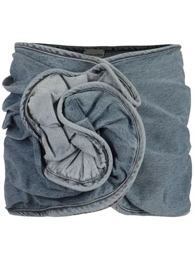 Magda Butrym Mini Skirt With Rosette In Blue