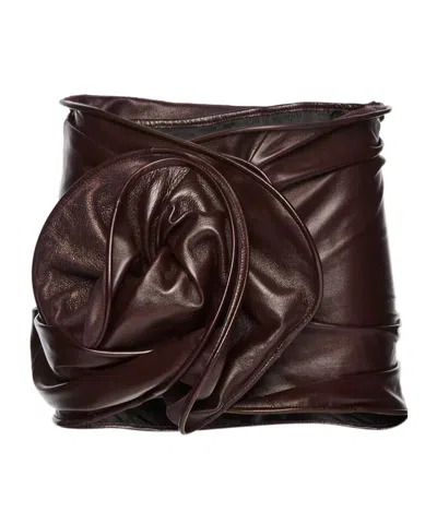 MAGDA BUTRYM MAGDA BUTRYM DRAPED LEATHER MINI SKIRT