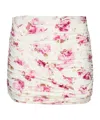 Magda Butrym Draped Mini Swim Skirt In Cream Floral Print In White