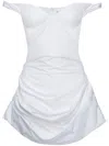 Magda Butrym Draped Cotton Mini Dress In ホワイト