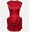 Magda Butrym Draped Satin-jersey Mini Dress In Red