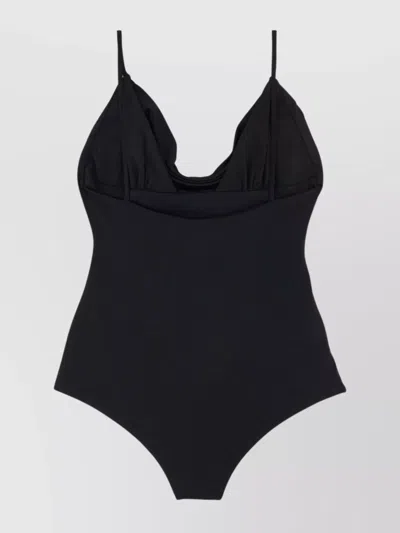 Magda Butrym Draped Neckline Swimsuit With High-cut Legs