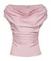Magda Butrym Draped Off-shoulder Top In Pink