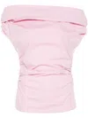 Magda Butrym Draped Cotton-blend Top In Rosa