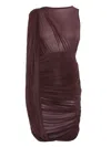 Magda Butrym Draped One-shoulder Dress In Burgundy