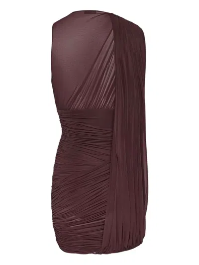 Magda Butrym Draped One-shoulder Dress In Burgundy
