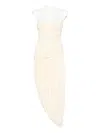 Magda Butrym Draped Open-leg Dress In Brown