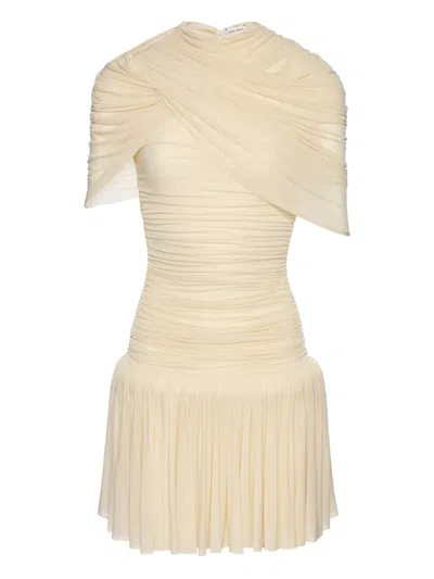 MAGDA BUTRYM DRAPED-PLEATED MINI DRESS