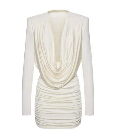 Magda Butrym Draped Ruched Minidress In White
