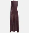 Magda Butrym One Shoulder Draped Floor-length Dress In Brown