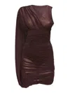 Magda Butrym Sheer Draped Mini Dress In Red