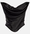 Magda Butrym Strapless Stretch-silk Corset Top In Black