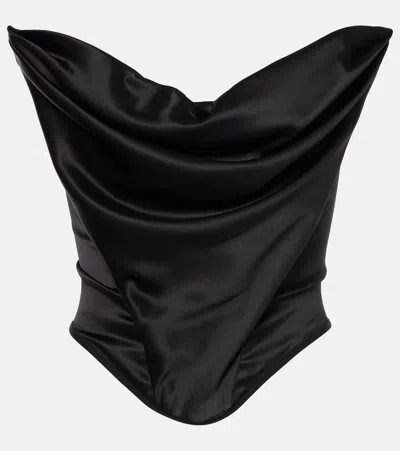 MAGDA BUTRYM DRAPED SILK-BLEND SATIN CORSET