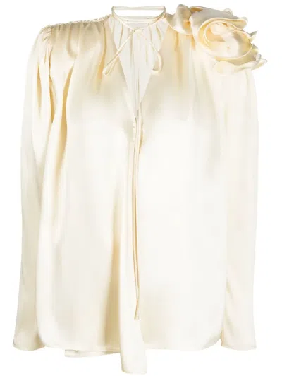 MAGDA BUTRYM DRAPED SILK BLOUSE