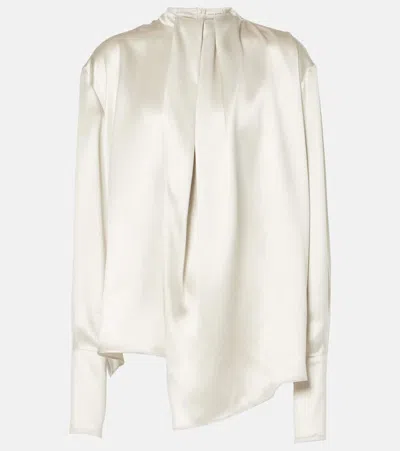 Magda Butrym Bluse Aus Seide In Weiss