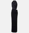 Magda Butrym Draped Silk Maxi Dress In Blue