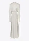 Magda Butrym Draped Silk Maxi Dress In White