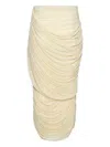 Magda Butrym Midi Skirt With Draped And Ruched Design In White