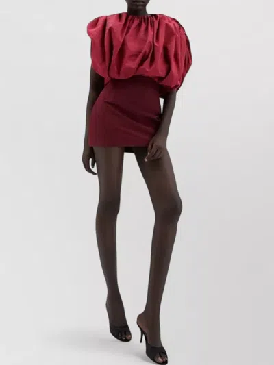 Magda Butrym Draped Sleeveless Mini Dress Silk Blend In Red
