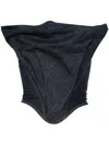 Magda Butrym Strapless Stretch-silk Corset Top In Blue