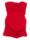 Magda Butrym Draped Strapless Mini Dress In Red