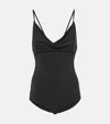 Magda Butrym Backless Scoop Neck Spaghetti Strap Swimsuit In Black
