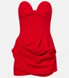 Magda Butrym Draped Wool-blend Bustier Dress In Pink