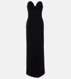 Magda Butrym Draped Wool-blend Bustier Gown In Black