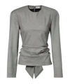 Magda Butrym Draped Wool Blouse In Multi