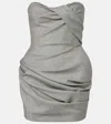 Magda Butrym Draped Wool Minidress In Gray