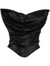 Magda Butrym Strapless Stretch-silk Corset Top In Schwarz