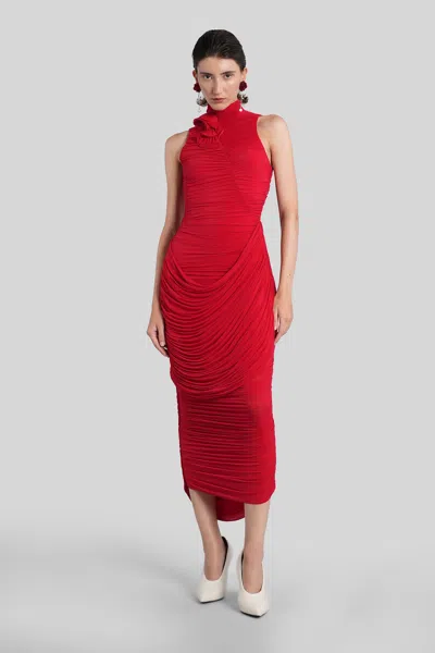 Magda Butrym Dress 07 In Red Polyamide Polyester