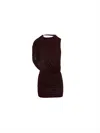 Magda Butrym Asymmetrical Draped Mini Dress Bordeaux