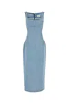 Magda Butrym Sleeveless Square Neckline Denim Dress With Back Slit