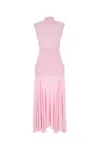 Magda Butrym Stretch Cupro Dress Flared Hem In Pink