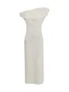 Magda Butrym Asymmetrical Midi Dress Back Slit In White