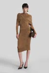 Magda Butrym Dress 17 In Taupe Polyamide Polyester In Brown
