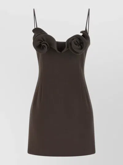 Magda Butrym Dress 38 Fitted Silhouette Spaghetti Straps In Blue