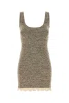 Magda Butrym Women Melange Brown Knit Mini Dress In Neutral