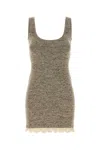 Magda Butrym Women Melange Brown Knit Mini Dress In Neutral