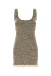 Magda Butrym Women Melange Brown Knit Mini Dress In Neutral