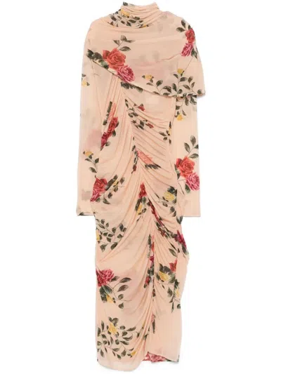 Magda Butrym Dress In Beige Print