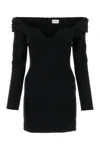 Magda Butrym Off-shoulder Virgin-wool Minidress In Black