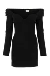Magda Butrym Off-shoulder Virgin-wool Minidress In Black