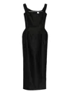 Magda Butrym Silk Midi Dress In Black