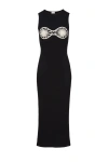 Magda Butrym Crochet-detailed Cotton Maxi Dress In Black