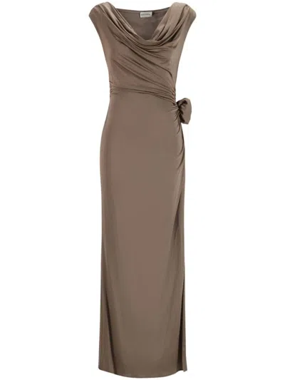 Magda Butrym Long Dress In Brown