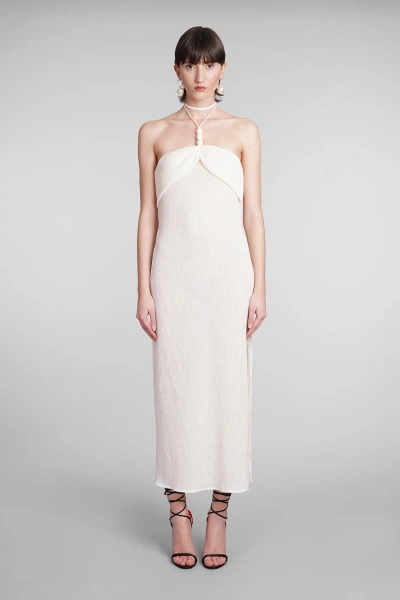 Magda Butrym Dress In Beige Wool And Polyester