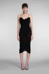 Magda Butrym Dress In Black Polyamide Polyester In Black